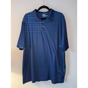 PGA Tour Shirt Mens Size XXL Royal Blue Polo Fade Geometric Pattern Collared